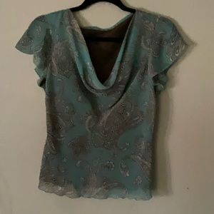 Woman’s Vintage Paisley Blouse with Kimono Sleeves - Size S